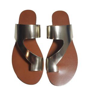 Kenneth Cole Womens Palm Light Gold Slip On Slide Casual Flat Sandals Size 8 M